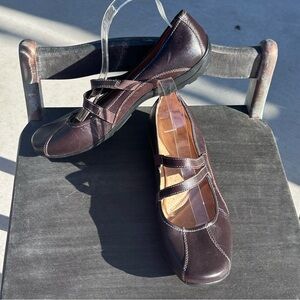 Naturalizer Forsure Brown Leather Strappy Mary Jane Women's Shoes 10